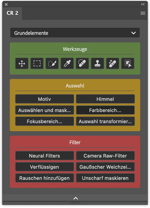 Configurator Reloaded panel in Photoshop